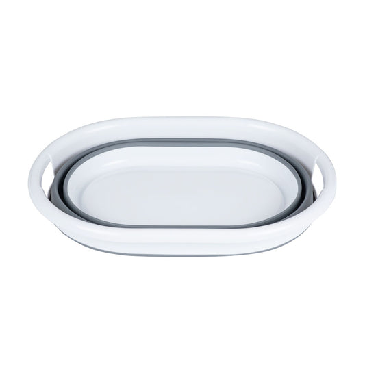 Canasto Lavanderia Plegable 24L Blanco/Gris