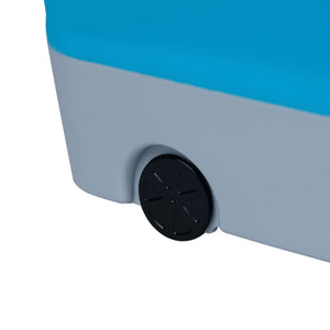 Caja Silicona Plegable Ruedas 30L Celeste