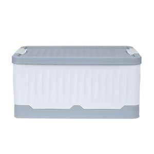 Caja plástico plegable 30l blanco/gris