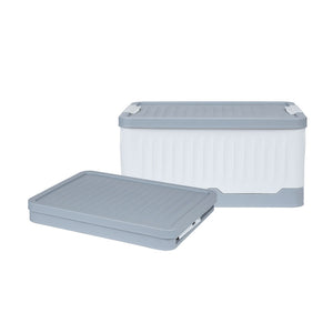 Caja Plástico Plegable 30L Blanco/Gris