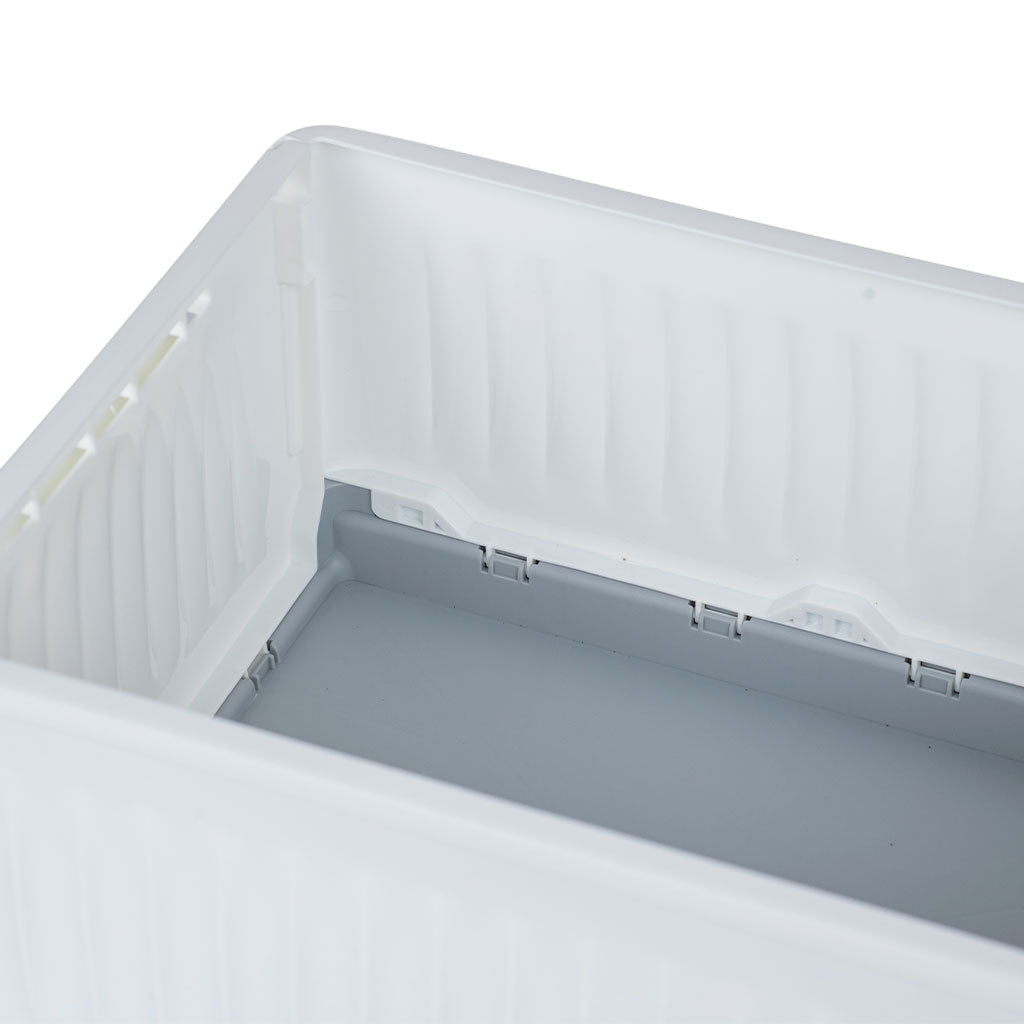 Caja Plástico Plegable 30L Blanco/Gris