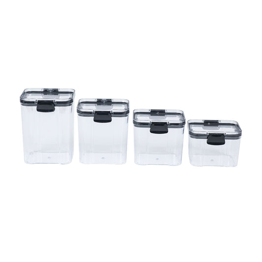 Set 4 Canister Herméticos Clip Negro