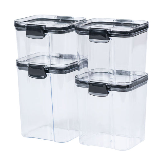 Set 4 Canister Herméticos Clip Negro