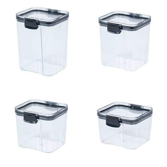 Set 4 Canister Herméticos Clip Negro