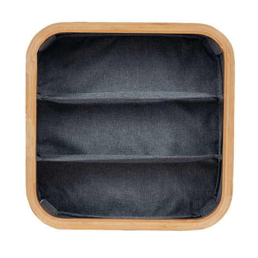 Canasto Plegable Lino/Bambú 3 Div Gris