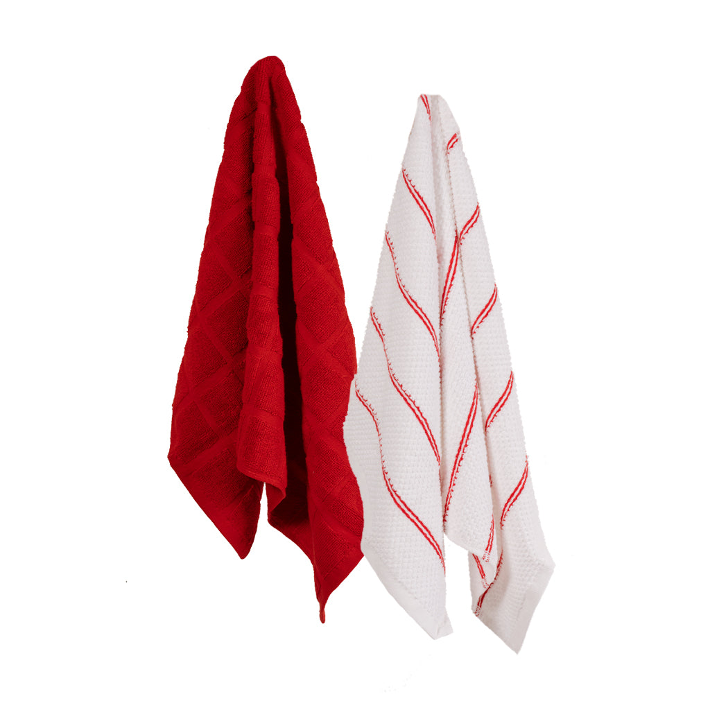 Set Paños De Cocina Rojo