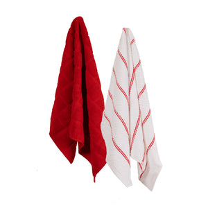 Set Paños De Cocina Rojo