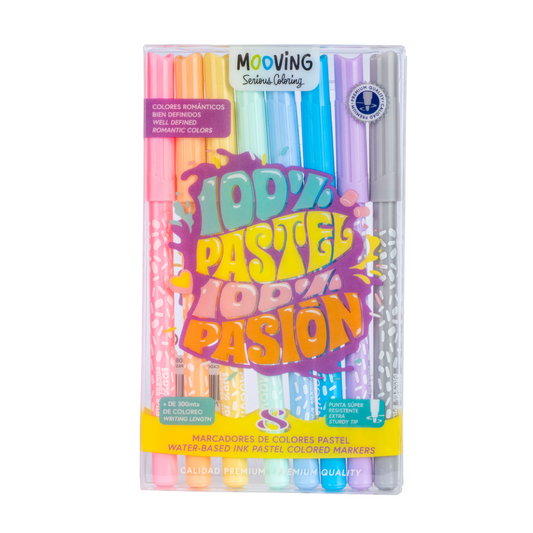 Estuche 8 Marcadores Pastel Premium