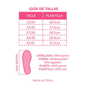 Combo 1 Botas De Agua Infantil Rosada + 1 Paraguas Cabeza Llama Rosado