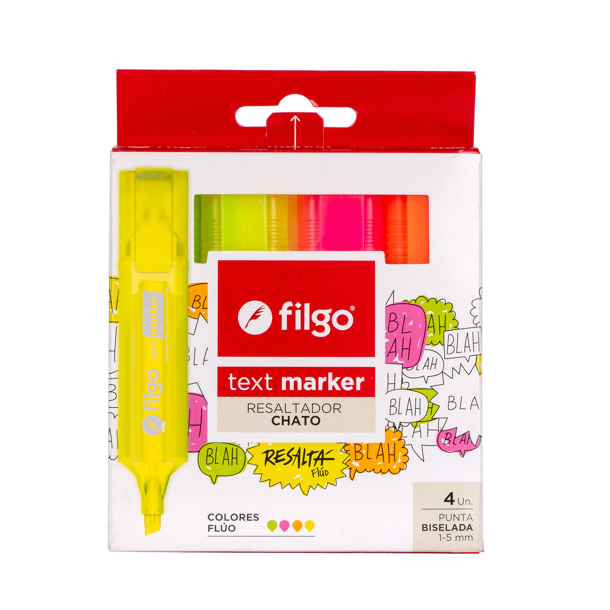 Destacador Text Marker / Estuche 4 Fluor