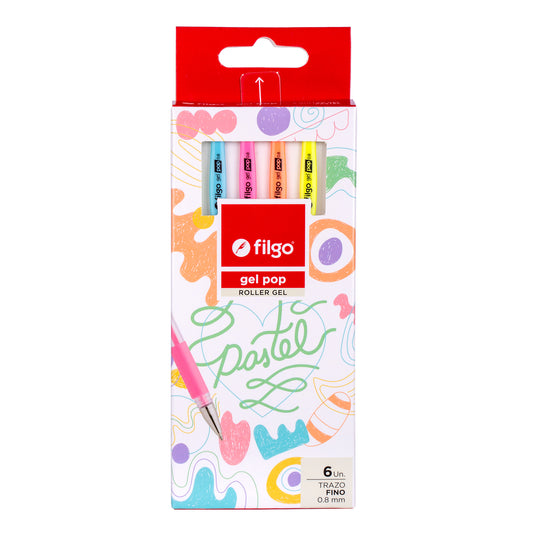 Roller Gel Gel Pop / Estuche 6 Pastel
