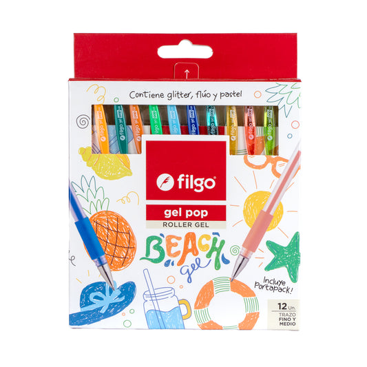 Roller Gel Gel Pop  / Estuche 12 Beach