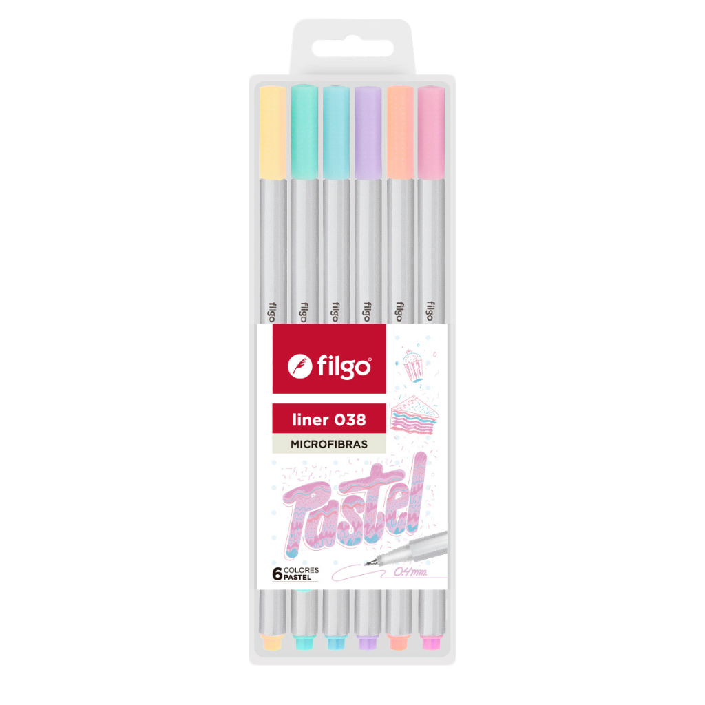 Microfibra LINER 038 0.4 / Estuche 6 pastel