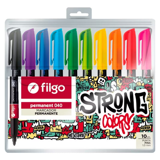Marcador Permanente 040 Strong / Estuche 10 Surtido