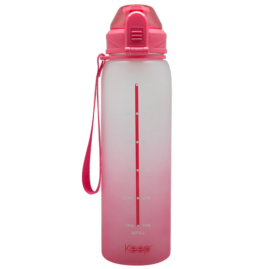 Botella med rubber 1L Keep - Fucsia