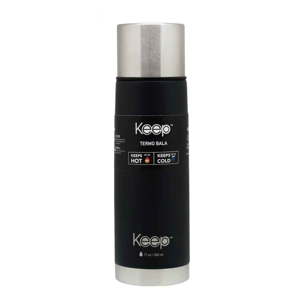 Termo bala keep 500 ml rubber - Negro