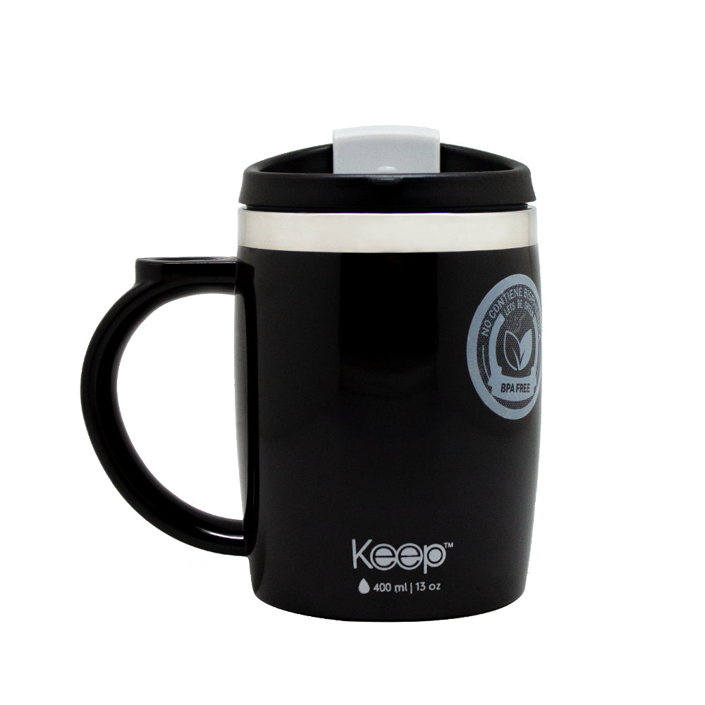 Mug Keep Termo Colores  400 Ml - Negro