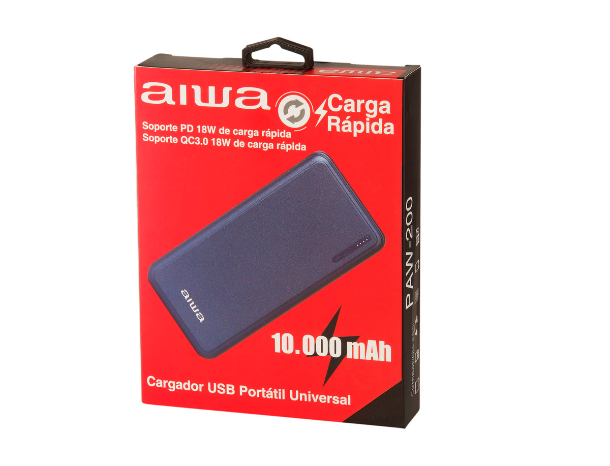 Batería Externa Power Bank 10.000 Mah Aiwa Paw-200