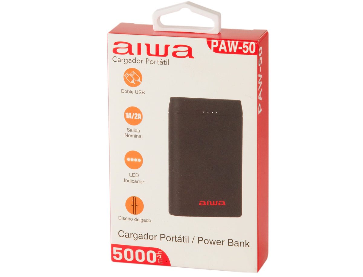Cargador Batería Externa 5.000 Mah Aiwa Paw-50