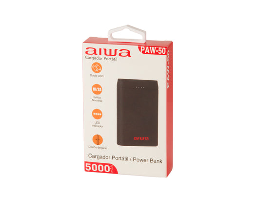 Cargador Batería Externa 5.000 Mah Aiwa Paw-50
