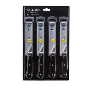 Set 4 Cuchillos Steak Black Bull
