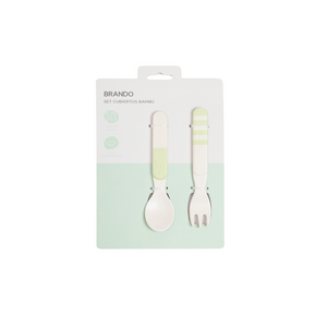 Combo Hermético Stitch + Cubiertos Infantiles Bamboo (2 Piezas)