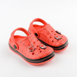 Combo Sandalia Zueco Niño Spiderman Rojo y Alitas Flotadoras Niños 3D Spiderman