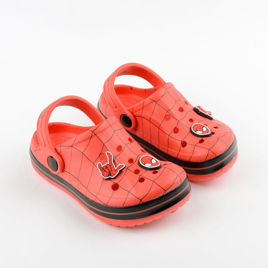 Combo Sandalia Zueco Niño Spiderman Rojo y Alitas Flotadoras Niños 3D Spiderman