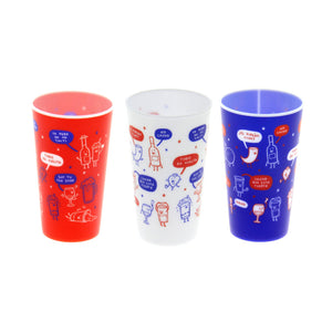 Set de 3 Vasos Reutilizables Dieciochero Ingesman 480ml