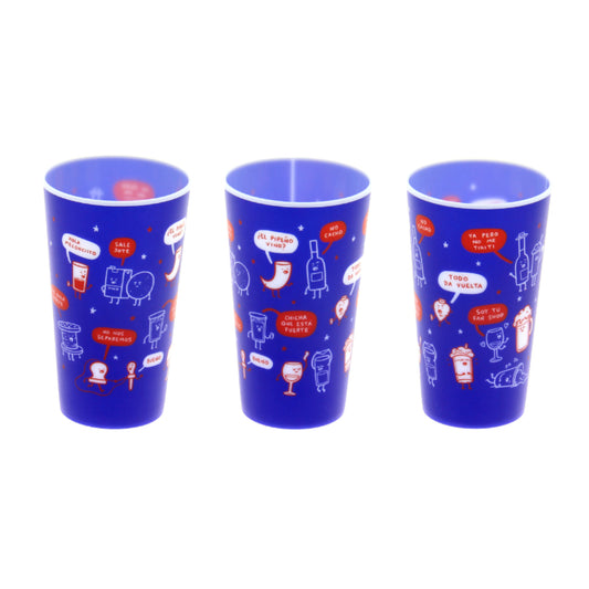 Set de 3 Vasos Reutilizables Dieciochero Ingesman 480ml