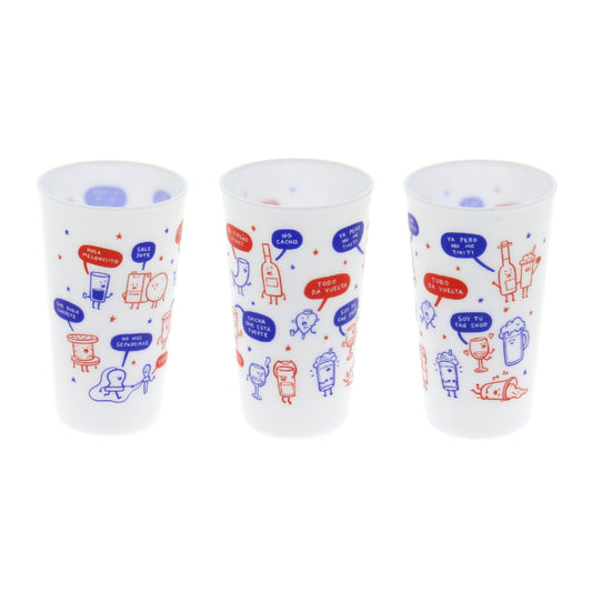 Set de 3 Vasos Reutilizables Dieciochero Ingesman 480ml