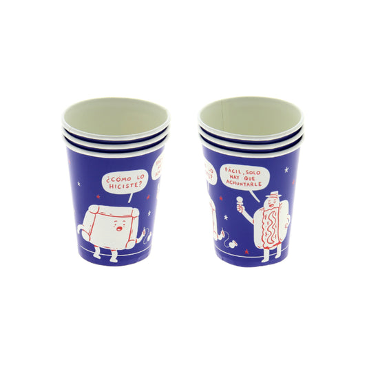 Set de 10 Vasos de Cartón Dieciochero Ingesman 266ml