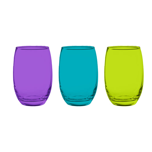 Set de 6 Vasos Bajos 460cc Mikonos Full Color Cristar