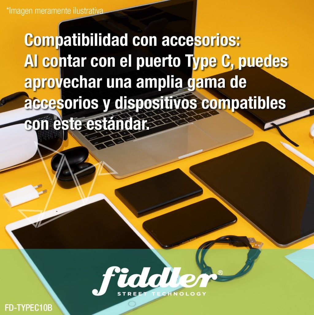 Cable Plano USB A Tipo C 2.0A Negro