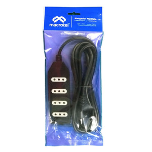 Alargador Mult. 3 Mts 4 Posic. Negro