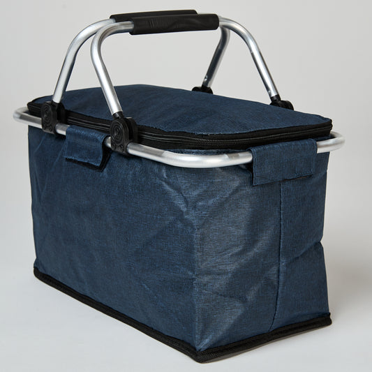 Cooler Plegable Manillas 18Lt Azul