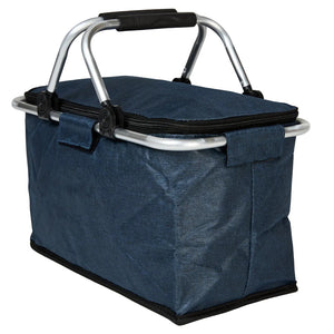 Cooler Plegable Manillas 18Lt Azul