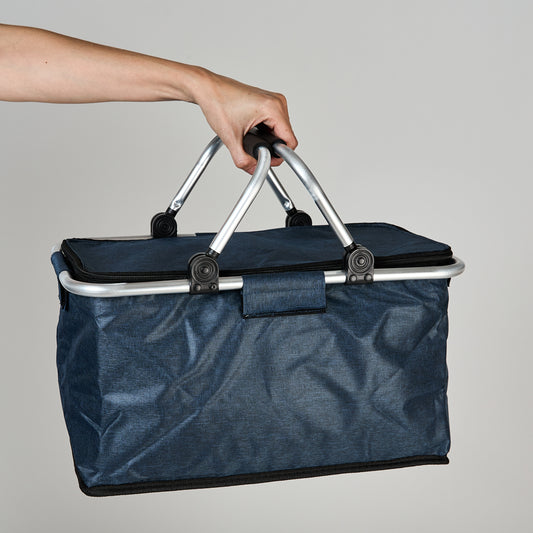 Cooler Plegable Manillas 18Lt Azul