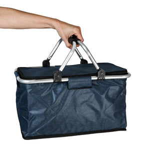 Cooler Plegable Manillas 18Lt Azul