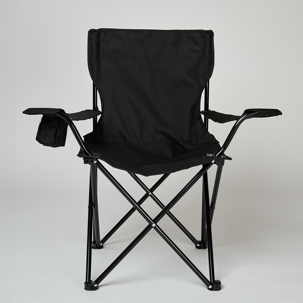 Silla Plegable Camping con Bolso Negra