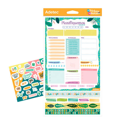 Planificador Diario Adetec - Washing Tape Y Stickers