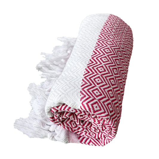 Toalla Turca Oman Diamond Roja (Jackard)