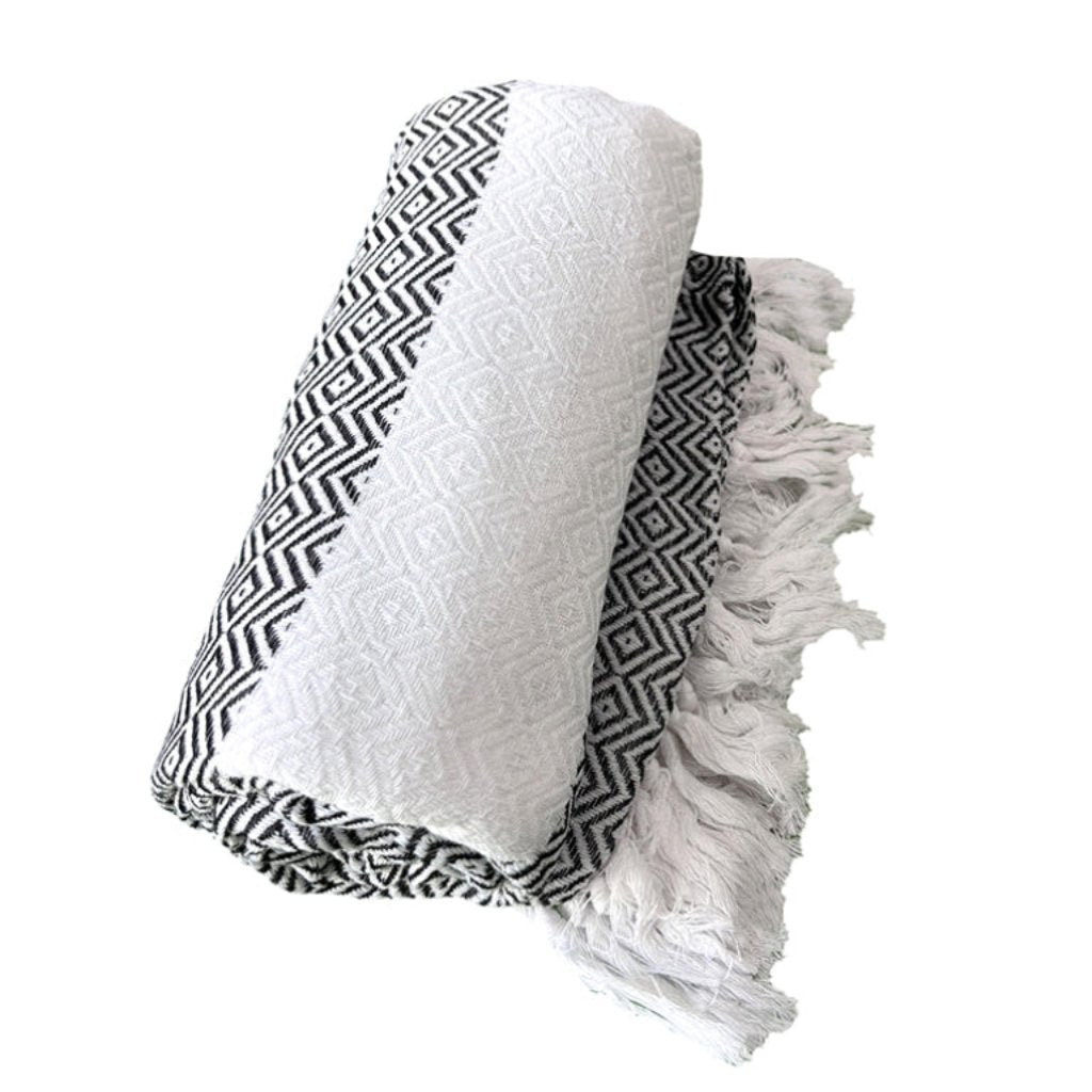 Toalla Turca Berat Diamond Negra (Jackard)