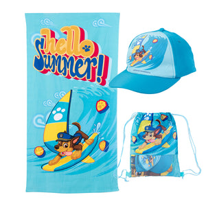 Set Toalla Playa 70X140 Cms + Jockey + Bolso Paw Patrol