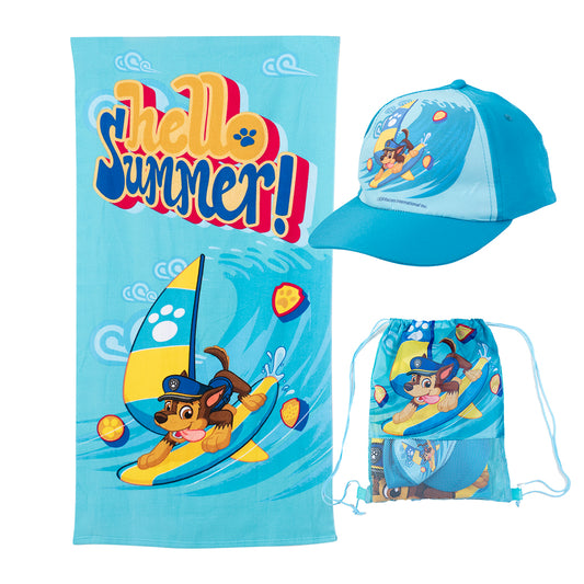 Set Toalla Playa 70X140 Cms + Jockey + Bolso Paw Patrol