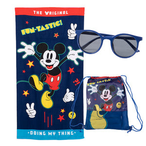 Set Toalla 70X140 Cms + Lentes De Sol UV +Bolso Mickey