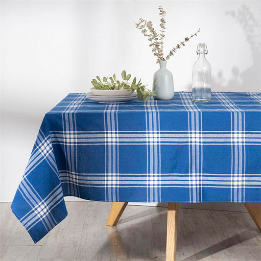 Mantel Tartan Rectangular 150X210 Cm Azul