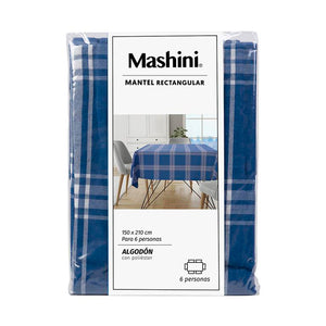 Mantel Tartan Rectangular 150X210 Cm Azul