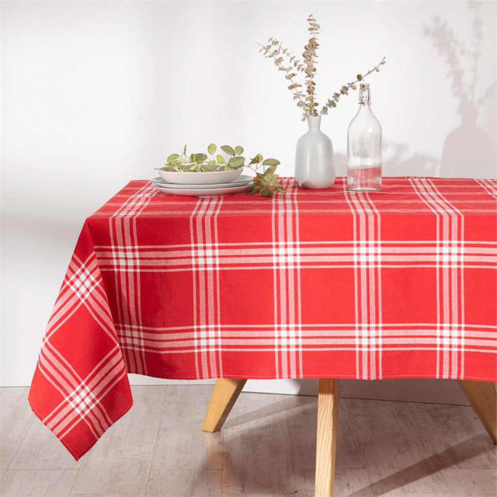 Mantel Tartan Rectangular 150X210 Cm Rojo