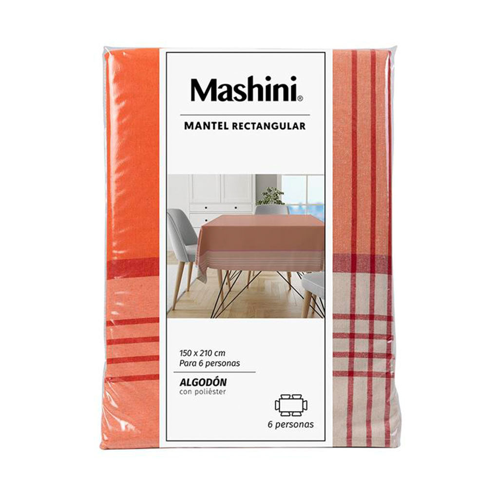 Mantel Tartan Rectangular 150X210 Cm Coral
